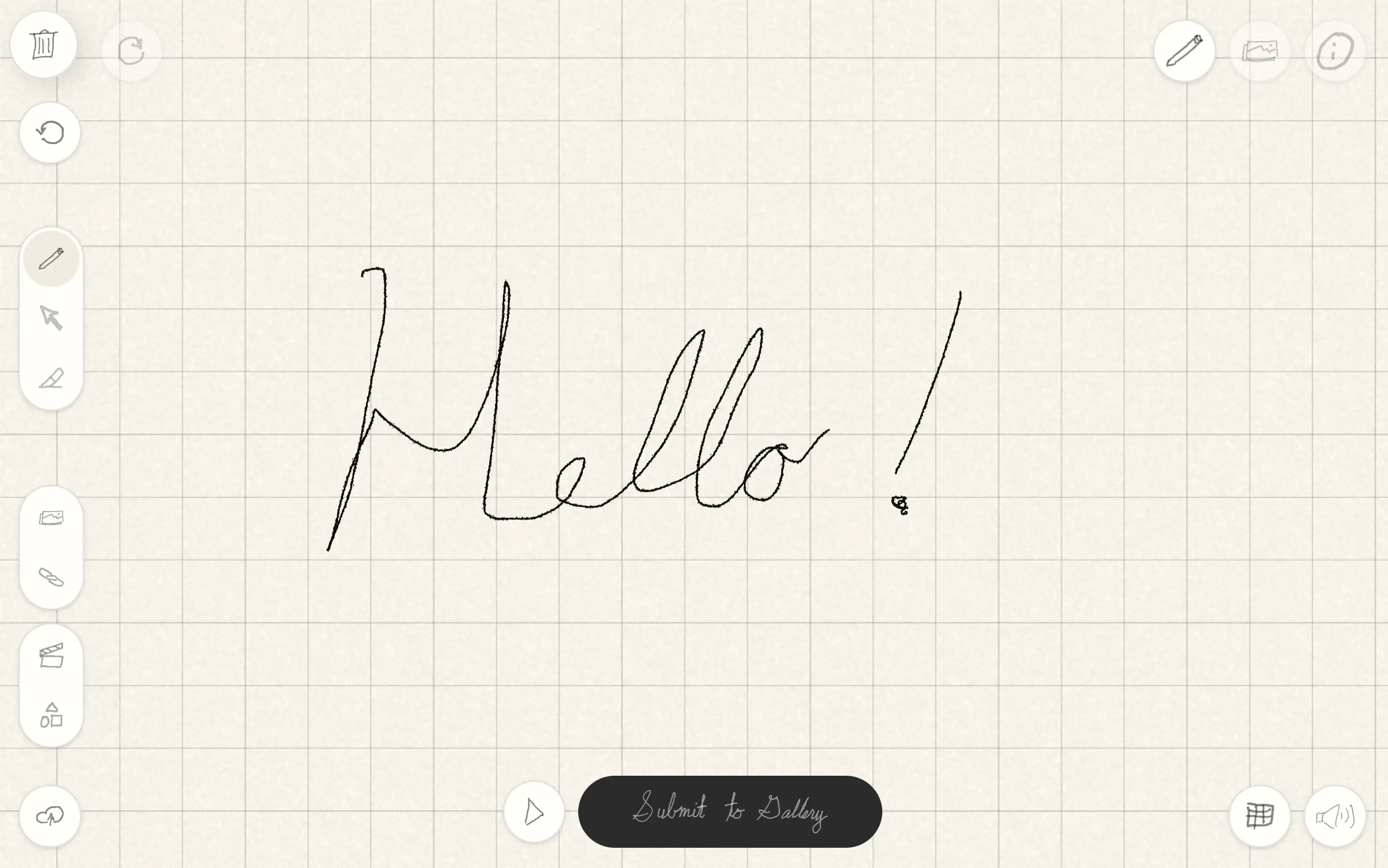 Canvas for visualizing the time involved with writing and drawing.
